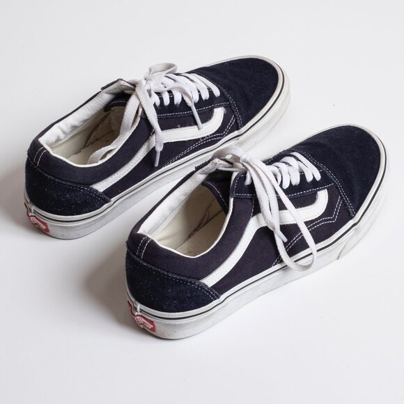 Vans Black and White Old Skool Suede/Canvas Sneakers Women's 9, Men's 7.5 - Picture 8 of 11